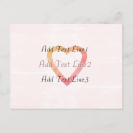 Postal Cartão de Coração Cor-de-Rosa Personalizado Cute