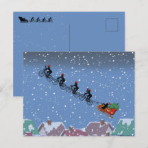 Cartão de Cumprimentos Dobrado com Trenó Puxado po