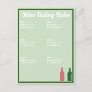 Postal Cartão de Degustação de Vinho