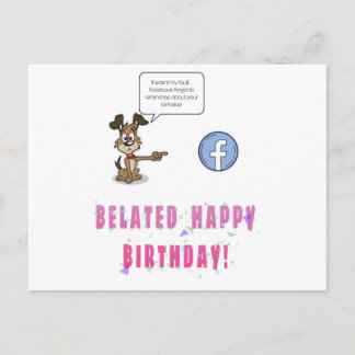 Postal Cartão de desejo de aniversário atrasado