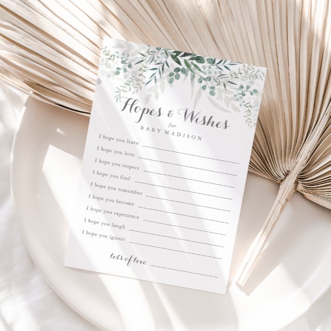 Postal Cartão de desejo e desejo do Chá de fraldas Eucaly (Criador carregado)