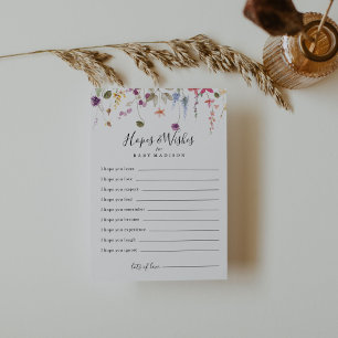 Postal Cartão de desejos e desejos do Chá de fraldas colo