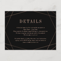 Cartão de detalhes do casamento Geo Frame