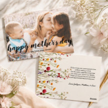 Cartão de Dia das Mães com foto e texto elegante