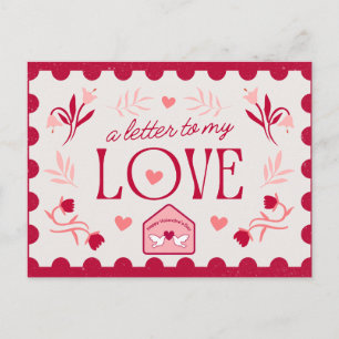 Postal Cartão de Dia dos Namorados com Mensagem de Amor E