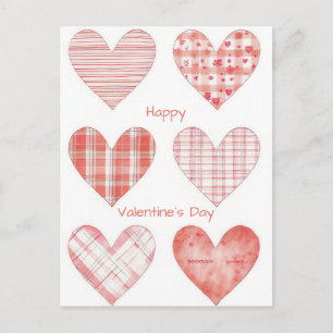 Postal Cartão de Dia dos Namorados do Red Hearts Design