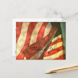 Postal Cartão de Dia dos Veteranos da Bandeira Americana