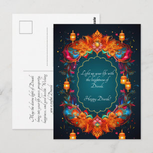 Postal Cartão de Diwali bonito 
