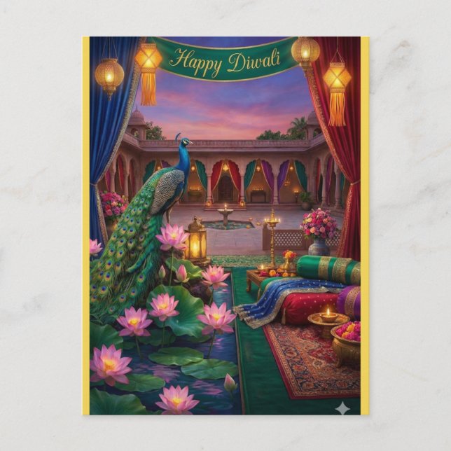 Postal Cartão de Diwali Personalizado (Frente)