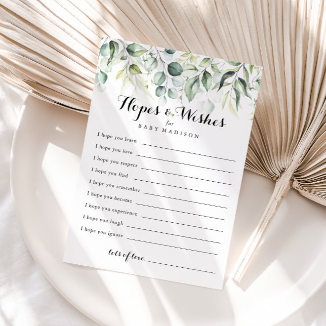 Postal Cartão de Esperanças e Desejos para Chá de Bebê de (Criador carregado)