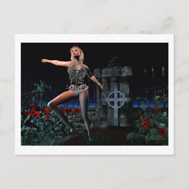 Postal Cartão de esqueleto da menina (Frente)