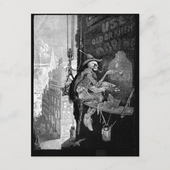 Postal Cartão de esqueleto da propaganda (Frente)