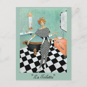 Postal Cartão de Estilo Deco-Art — Orig. Arte/Mulher em B