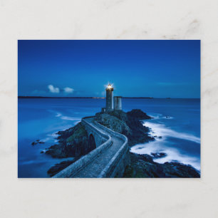 Postal cartão de farol noturno