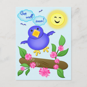 Postal Cartão de Felicidade de Pássaro Azul Personalizado