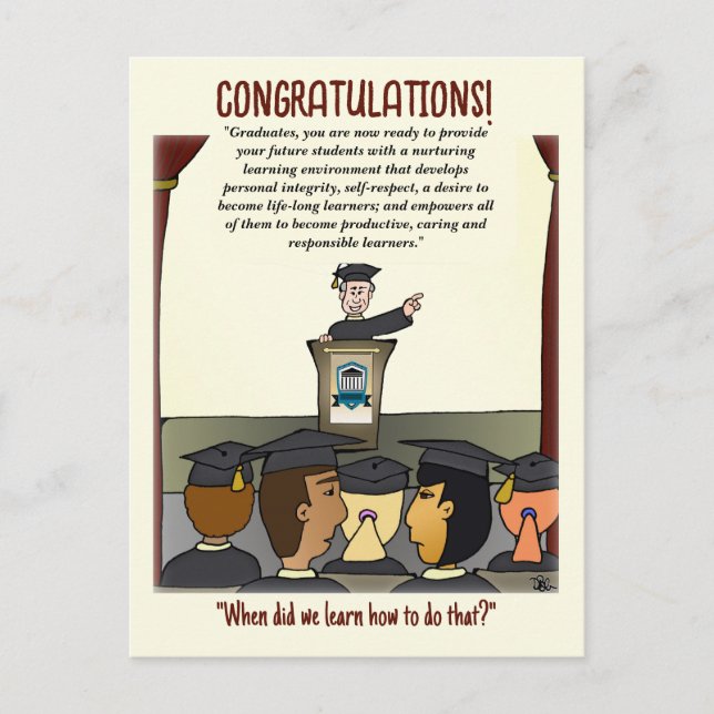 Postal Cartão de Felicitações Graduados Amarelo (Frente)