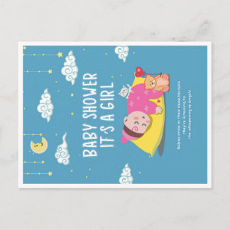 Postal Cartão de Felicitações para Menina Recém-Nascida