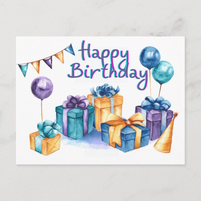 Postal Cartão de Feliz Aniversário (Frente)