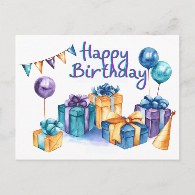 Postal Cartão de Feliz Aniversário (Frente)