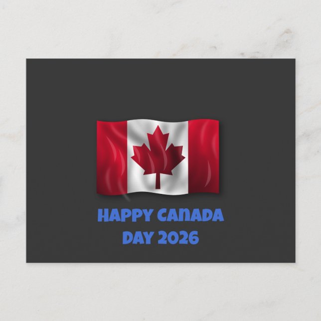 Postal Cartão de Feliz Dia do Canadá (Frente)