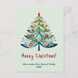 Postal Cartão de férias da família Feliz Natal