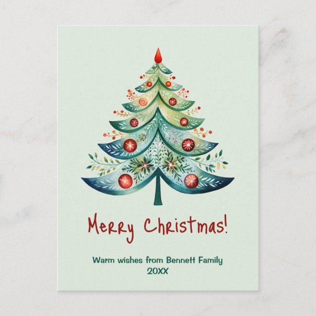 Postal Cartão de férias da família Feliz Natal (Frente)