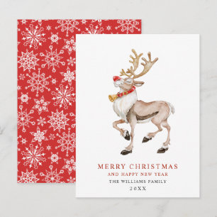 Postal Cartão de Férias de Natal Merry Reindeer