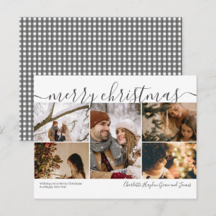 Postal Cartão de Férias de Natal Personalizado 5 Fotogr