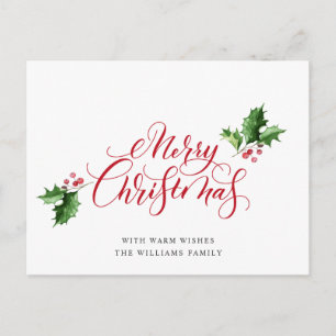 Postal Cartão de Férias Feliz Natal Elegante