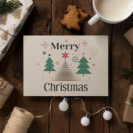 Postal Cartão de Férias Mínimo de Natal Moderno