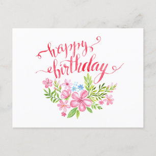 Postal Cartão de Flor de Aniversário Feliz