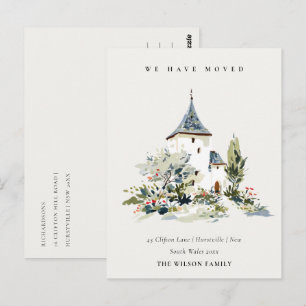Postal Cartão de Floral Vintage de Cottage - Mudamos