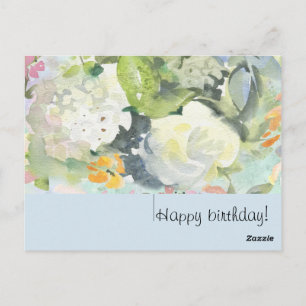 Postal cartão de flores de aquarela de verão