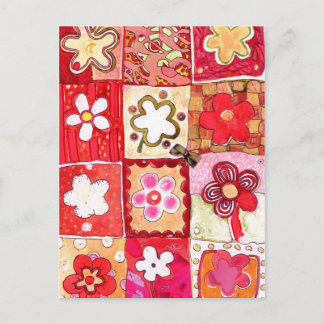 Postal Cartão de Flores Felizes
