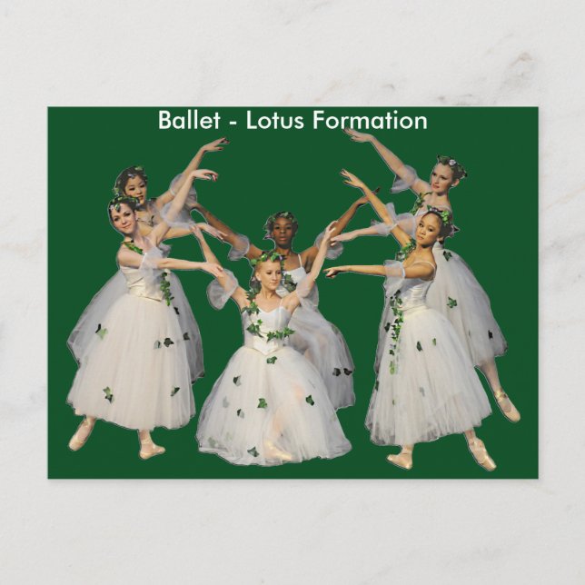 Postal Cartão de Formação de Lótus de Ballet Adorável (Frente)