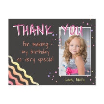 Cartão de foto de agradecimento de aniversário Ond