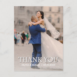 Postal Cartão de Foto de Agradecimento de Casamento Perso