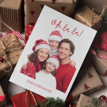 Cartão de Foto Personalizado da Família Oh La La