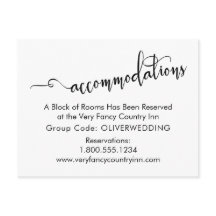 Cartão de Gabinete para Alojamentos de Casamento