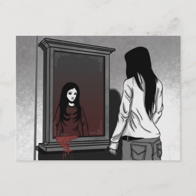 Postal Cartão de Garota de Mangá (Frente)