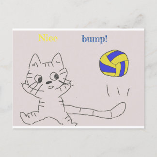Postal cartão de gato vollayball