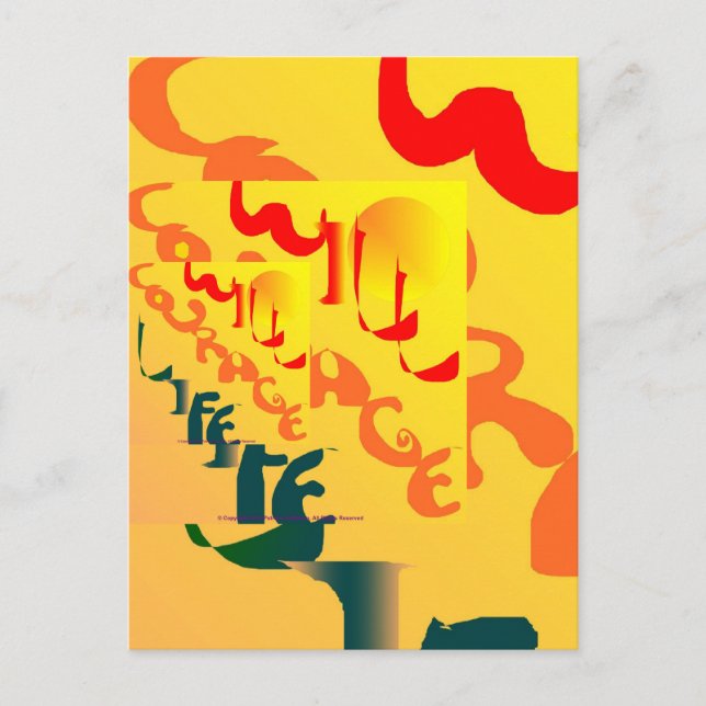 Postal Cartão de Grafite de Coragem (Frente)