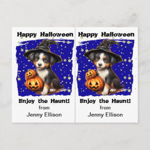 Postal Cartão de Halloween de festa escolar da adorável c