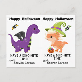 Postal Cartão de Halloween do Dino-Mite Dinossauros