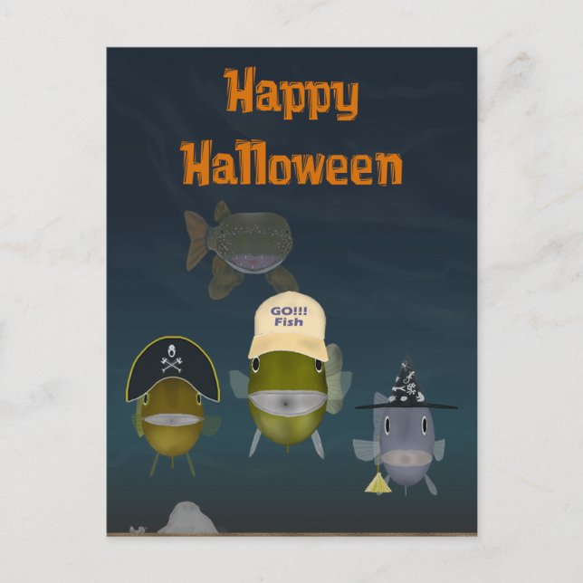 Postal Cartão de Halloween FishFolkArt 2019 (Frente)