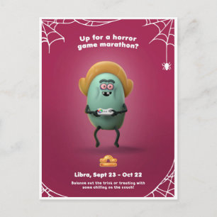 Postal Cartão de Halloween - Libra