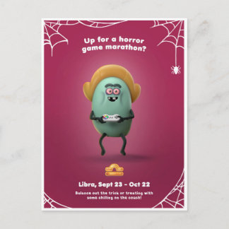 Postal Cartão de Halloween para Libra