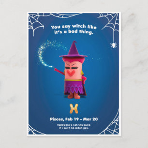 Postal Cartão de Halloween para Peixes