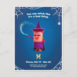 Postal Cartão de Halloween para Peixes