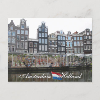 Postal Cartão de Holland do mercado da flor de Amsterdão